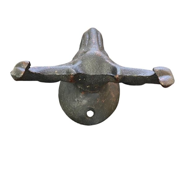 Vintage Cast Iron Deer Elk Moose Wall Hook Hanger  4" Wide - Picture 2 of 3